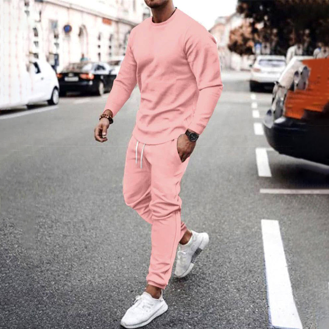 Herren Trainingsanzug Blau Größe M Baumwolle Jogginganzug Set-3
