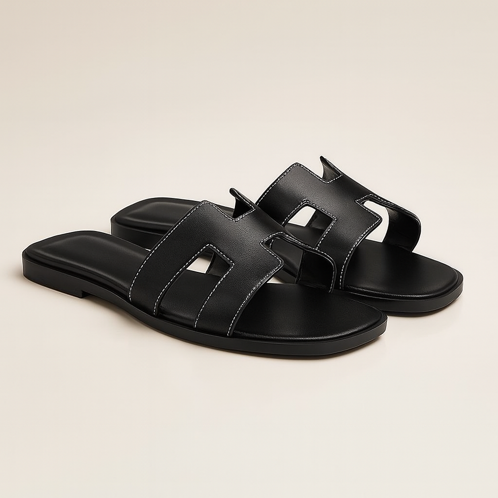 Leder Flache Sandalen Damen mit Verstellbarem Riemen und Ergonomischer Sohle – Atmungsaktives Design für Komfort und Stil 1