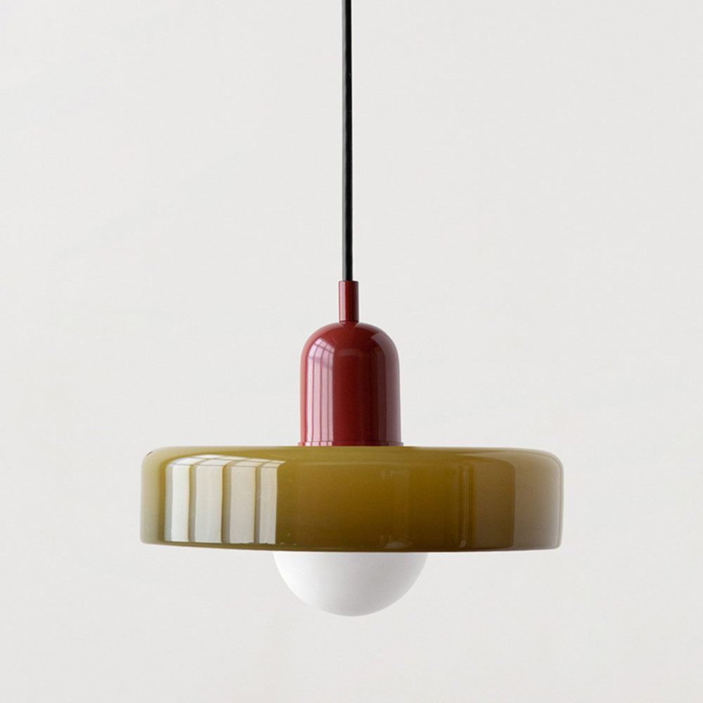 Linea | Bauhaus Farbglas-Pendelleuchte für klassisches Interieur 11