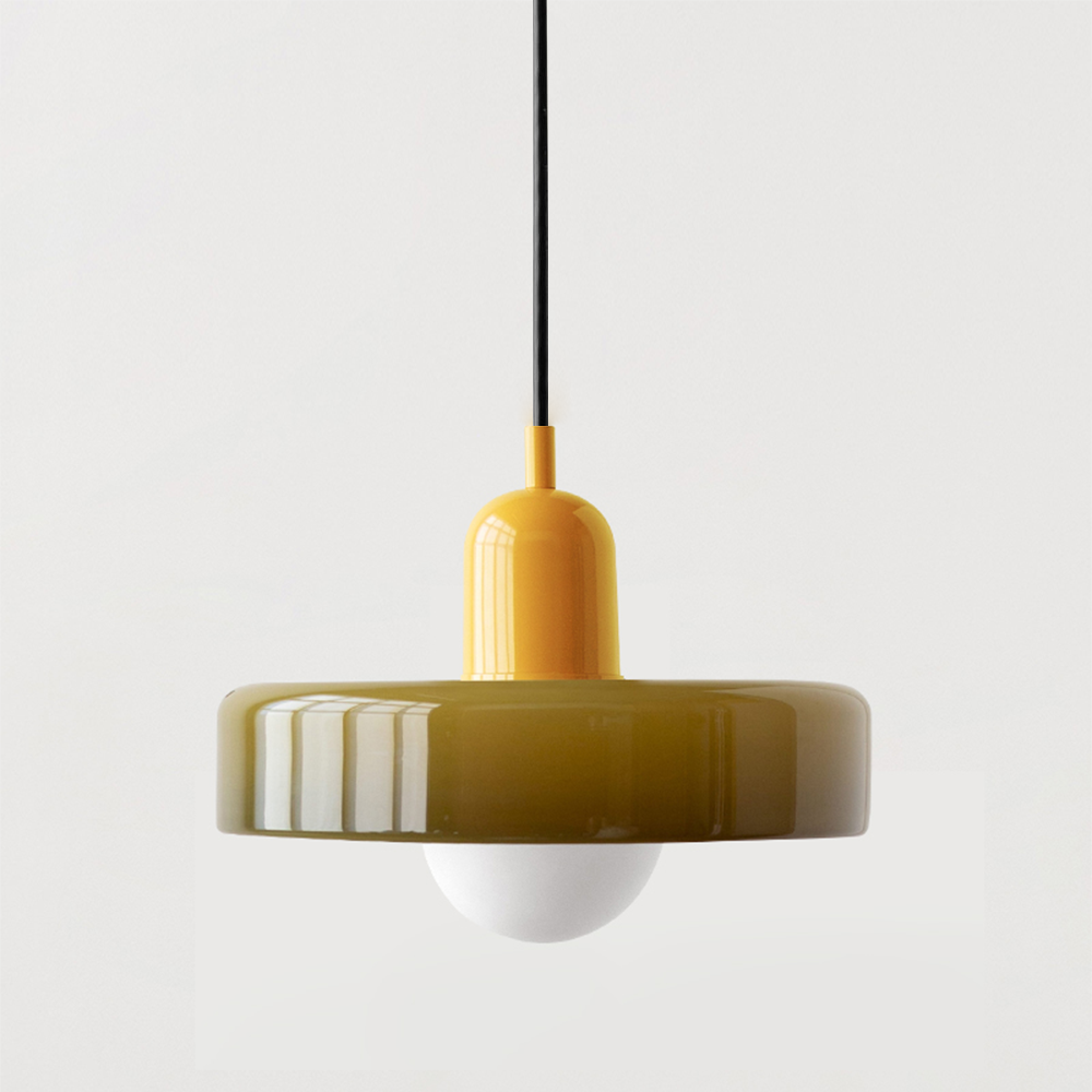 Linea | Bauhaus Farbglas-Pendelleuchte für klassisches Interieur 22