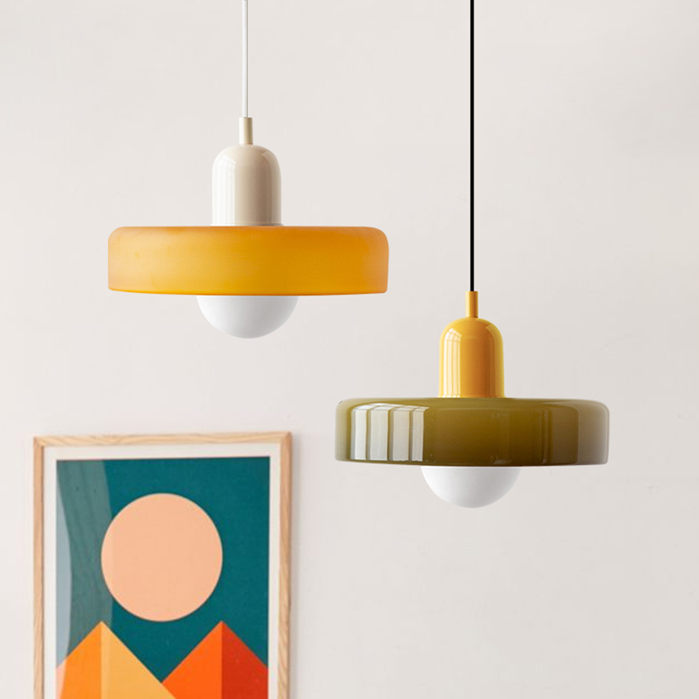 Linea | Bauhaus Farbglas-Pendelleuchte für klassisches Interieur 6