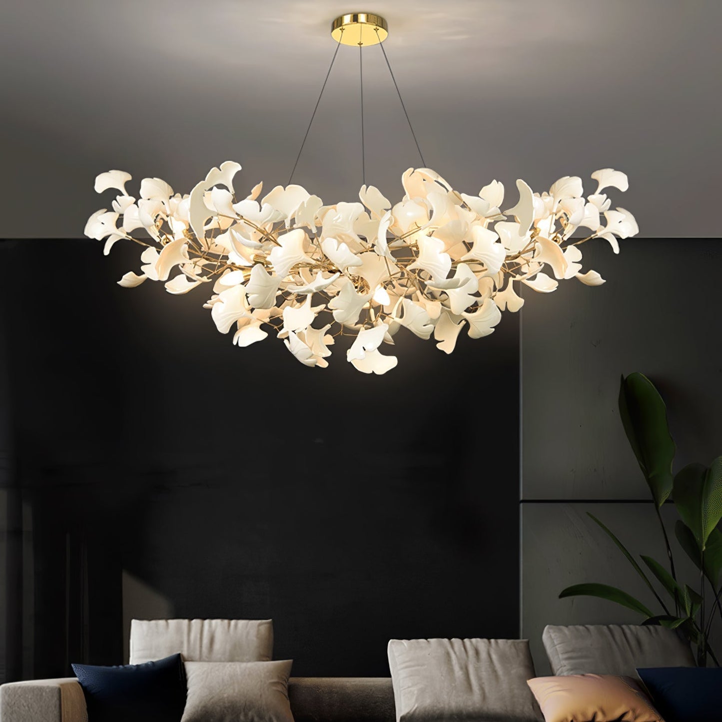 Lixora | Zeitgenössischer Kronleuchter im Gingko-Stil 1