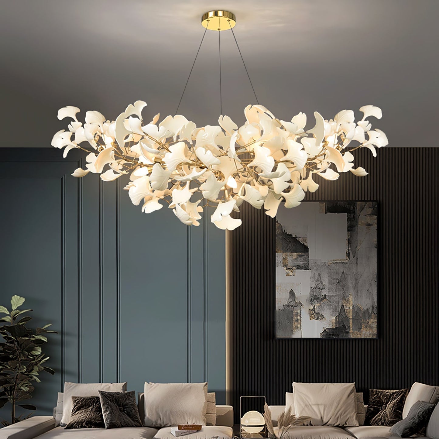 Lixora | Zeitgenössischer Kronleuchter im Gingko-Stil 3