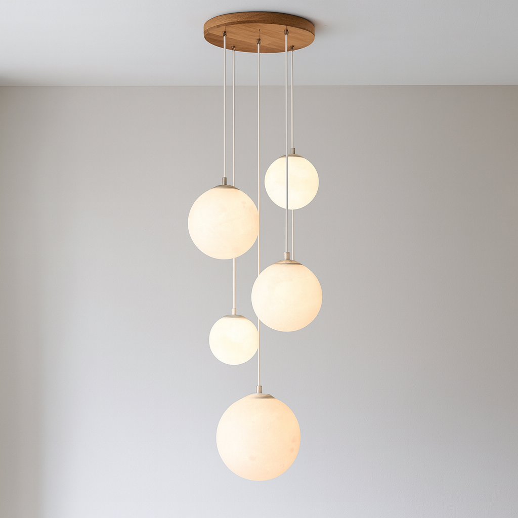 LumiGlow | Skandinavischer Kronleuchter Mondlampe Treppe mit skulpturaler Eleganz 6