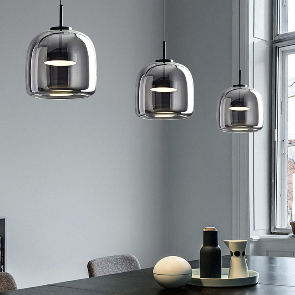 LuxeGlow – Bernsteinfarbene Retro-Pendelleuchte 3