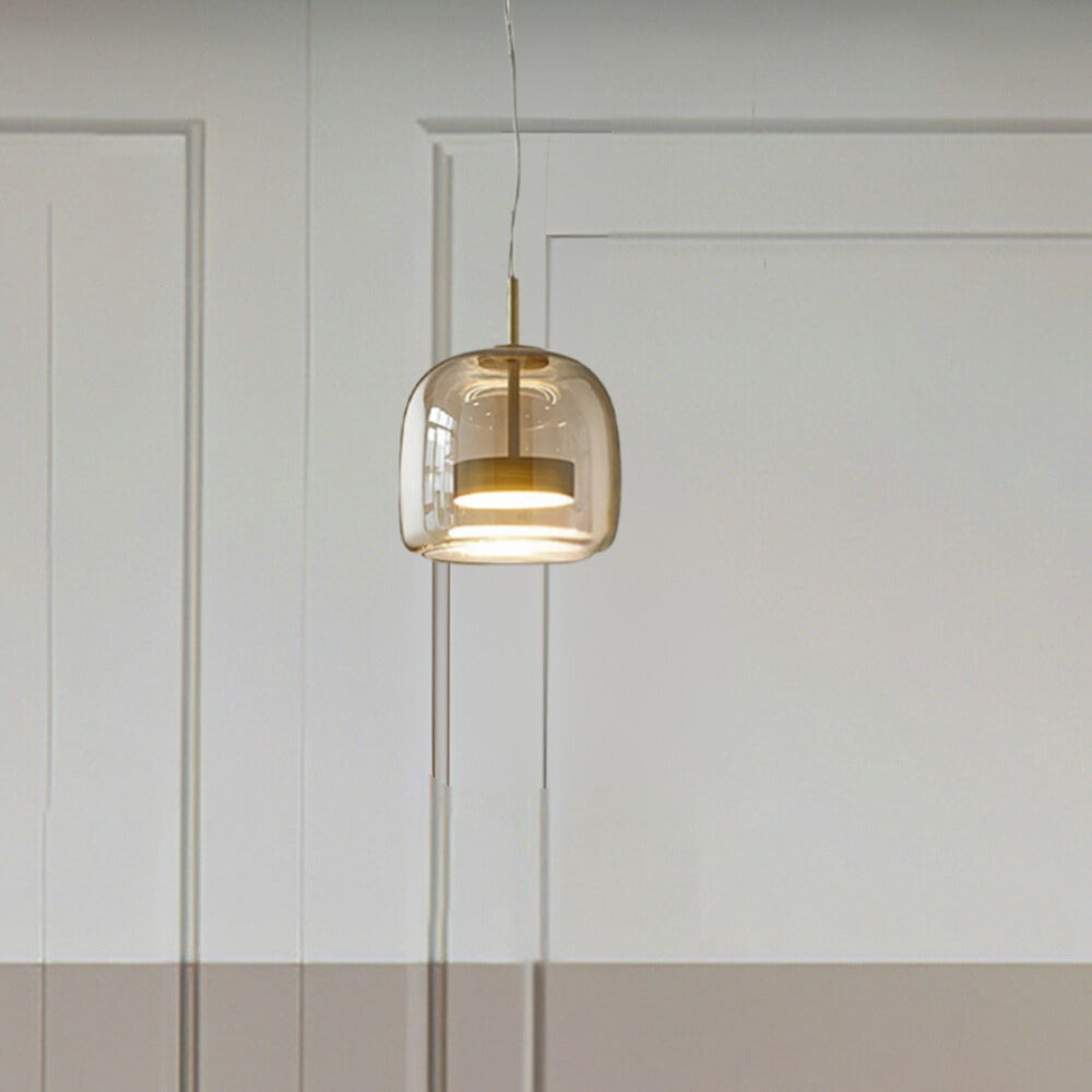 LuxeGlow – Bernsteinfarbene Retro-Pendelleuchte 7