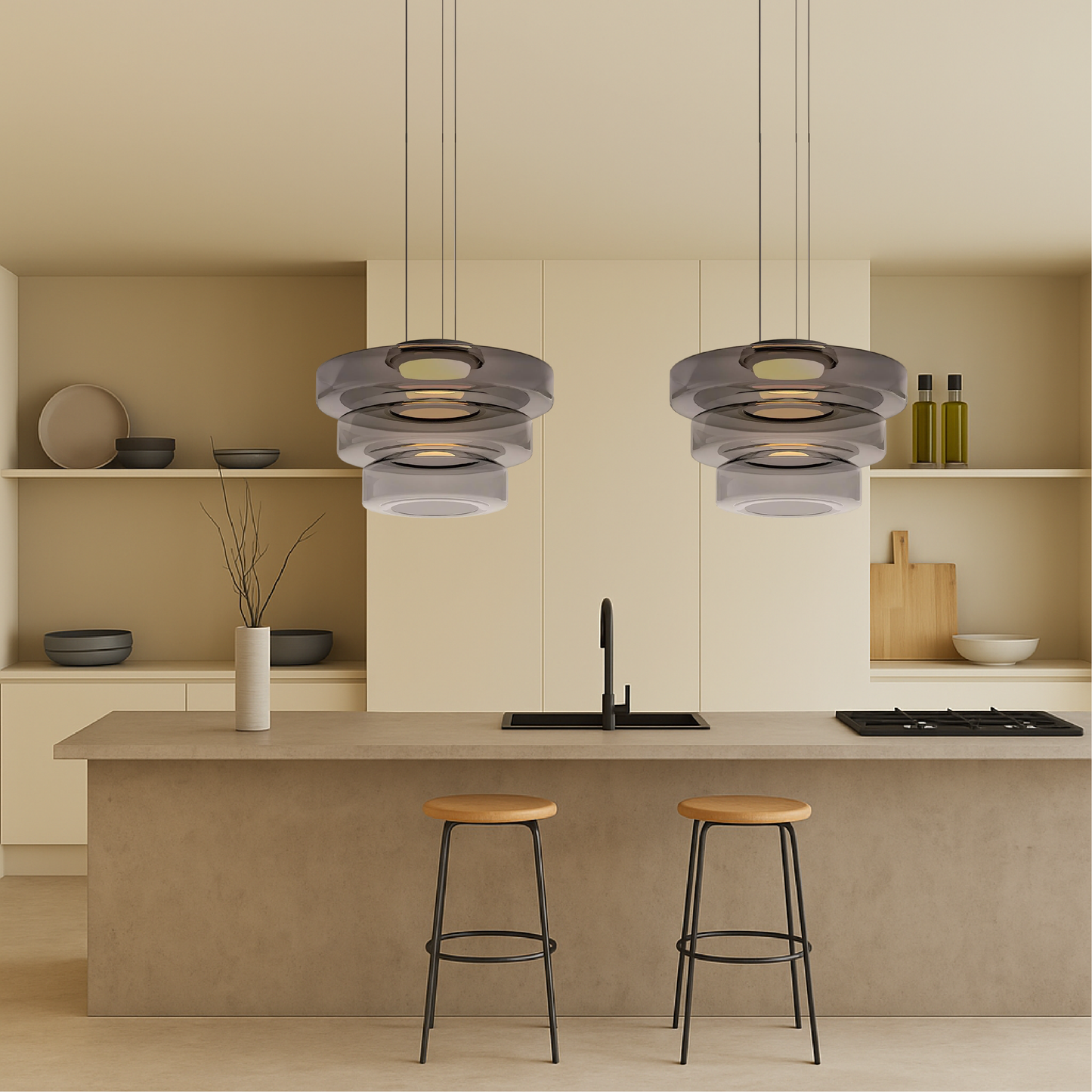 Luxelle | Dänisch inspirierte Bauhaus-Hängelampe aus Glas 8