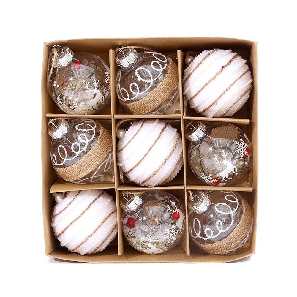 Luxuriöse Weihnachtsbaumkugeln Set – 9er Set in Multicolor aus Glas, 8 cm für Festliche Dekoration 1