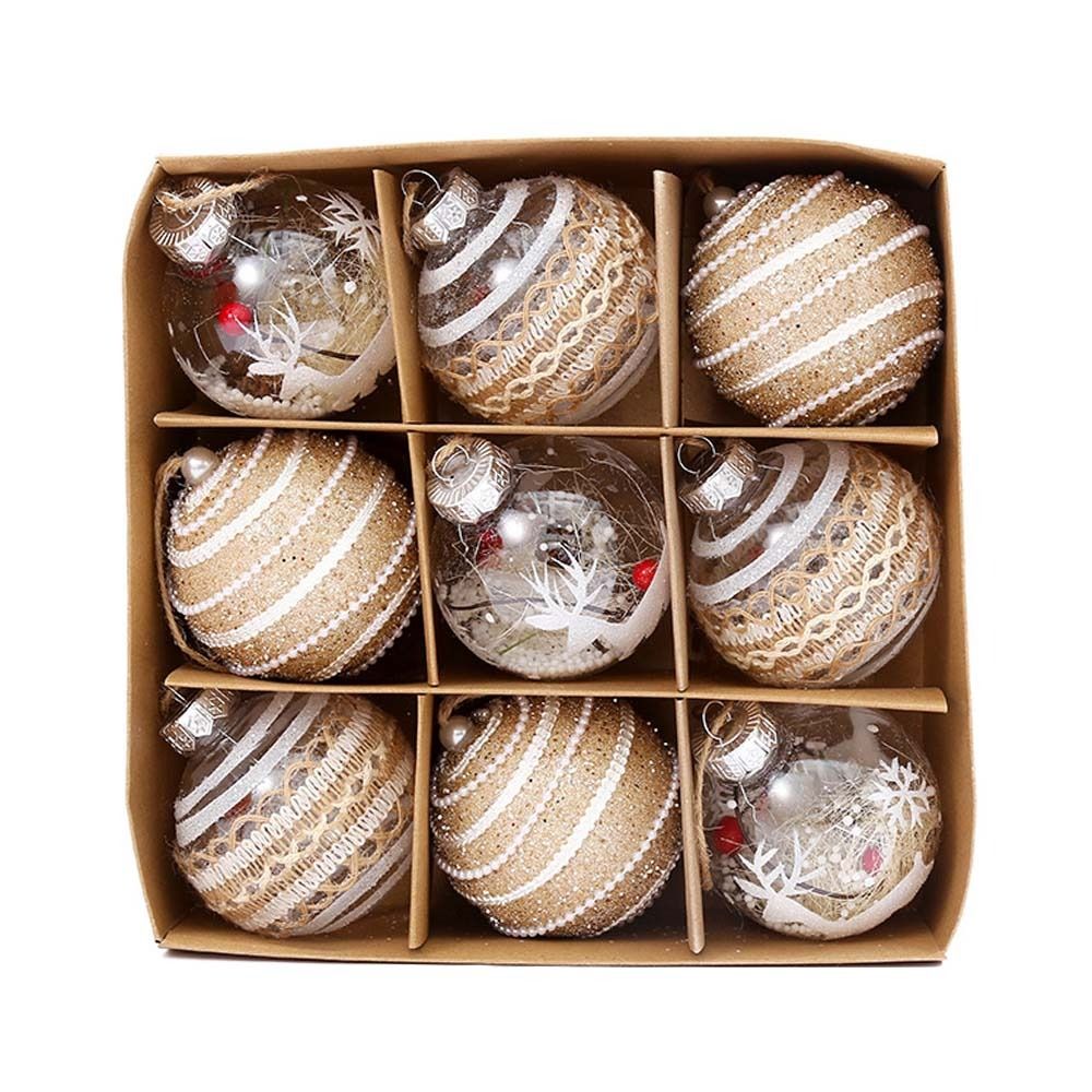 Luxuriöse Weihnachtsbaumkugeln Set – 9er Set in Multicolor aus Glas, 8 cm für Festliche Dekoration 2
