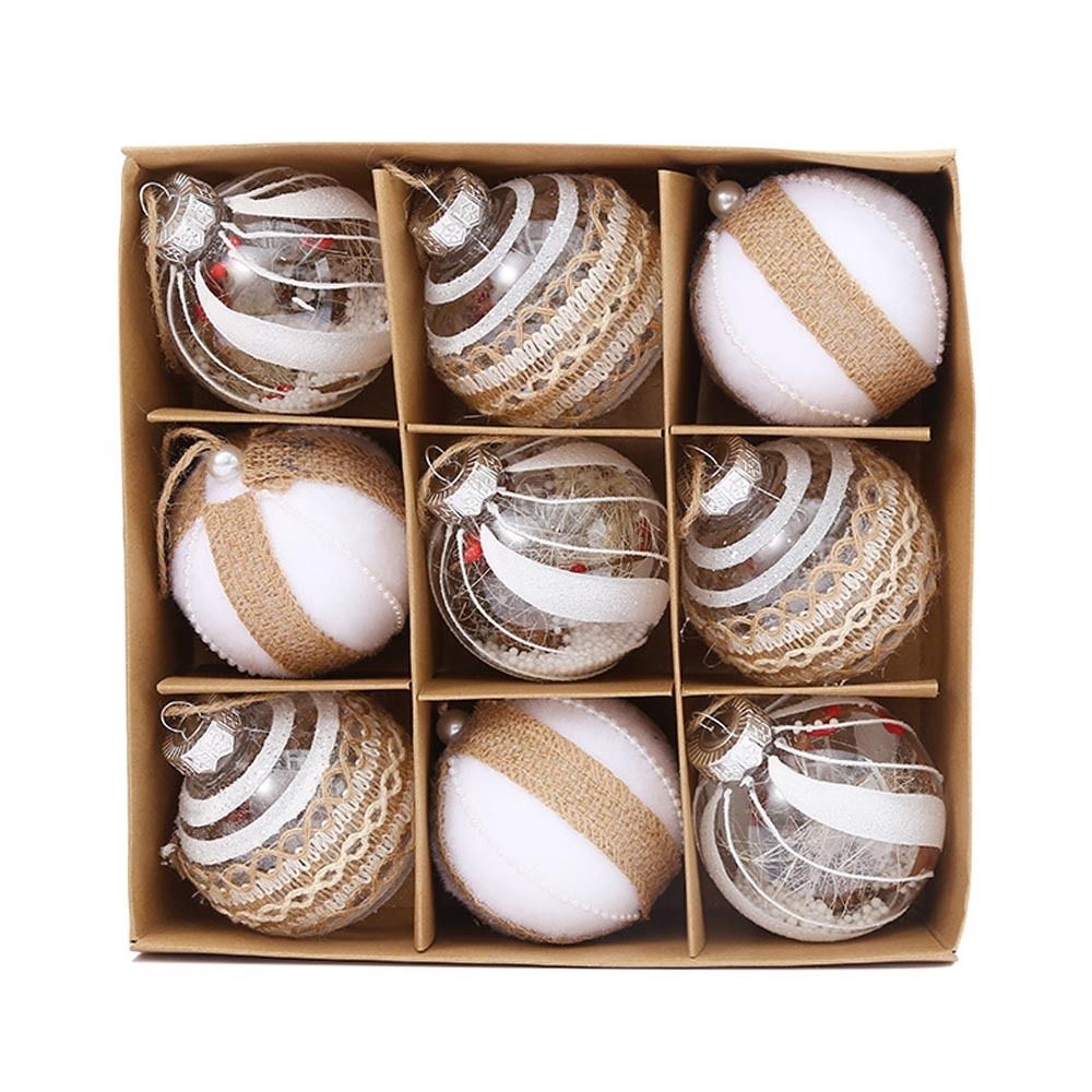 Luxuriöse Weihnachtsbaumkugeln Set – 9er Set in Multicolor aus Glas, 8 cm für Festliche Dekoration 3