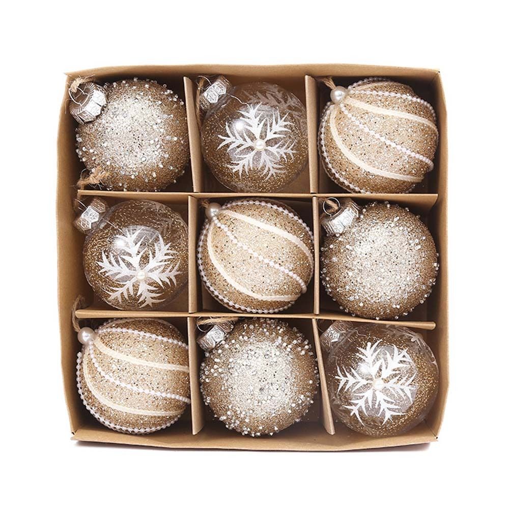 Luxuriöse Weihnachtsbaumkugeln Set – 9er Set in Multicolor aus Glas, 8 cm für Festliche Dekoration 4