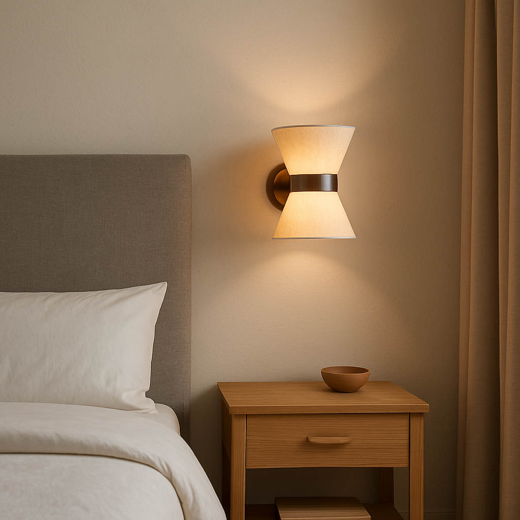 Lysun | Moderne, japanisch inspirierte Wabi Sabi-Wandlampe aus Seide 2
