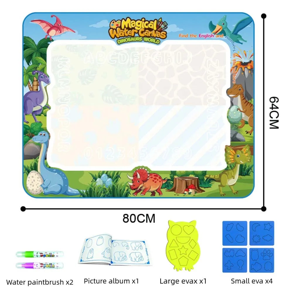 Magische Wasserzeichnungs-Matte für Kinder – Wiederverwendbare Doodle-Matte in 3 Größen mit Tier-, Ozean-, Insekten- und Dinosaurier-Themen 13