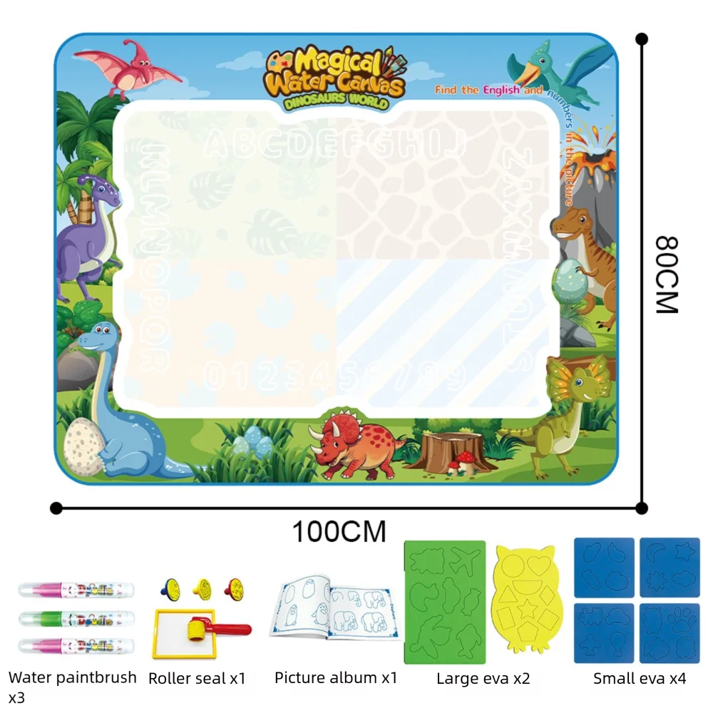Magische Wasserzeichnungs-Matte für Kinder – Wiederverwendbare Doodle-Matte in 3 Größen mit Tier-, Ozean-, Insekten- und Dinosaurier-Themen 14