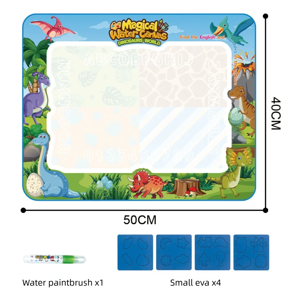 Magische Wasserzeichnungs-Matte für Kinder – Wiederverwendbare Doodle-Matte in 3 Größen mit Tier-, Ozean-, Insekten- und Dinosaurier-Themen 15