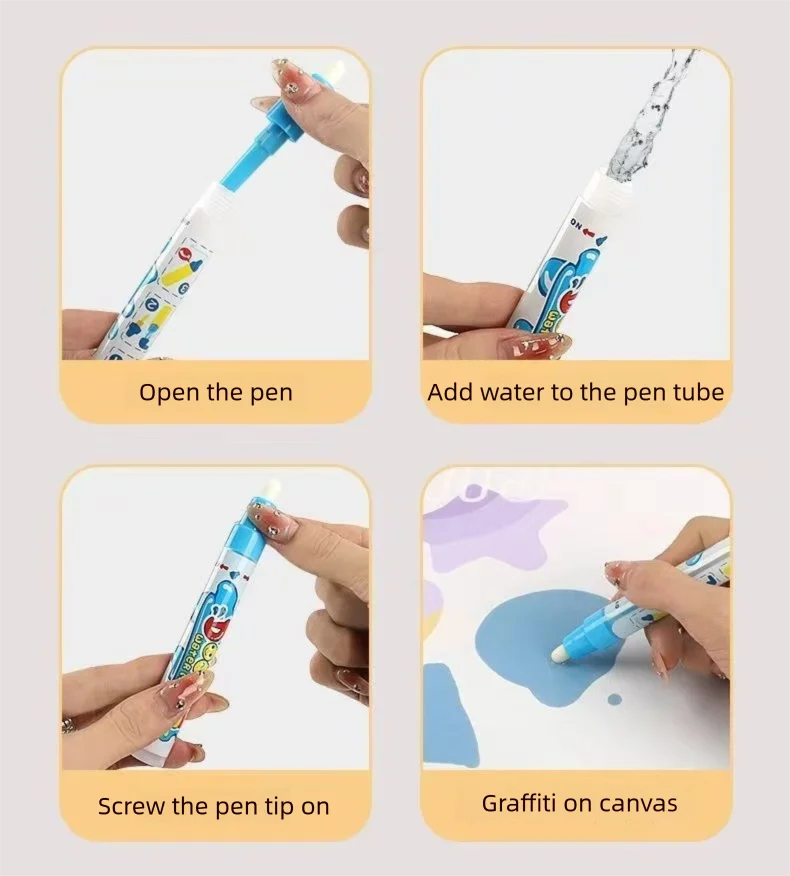 Magische Wasserzeichnungs-Matte für Kinder – Wiederverwendbare Doodle-Matte in 3 Größen mit Tier-, Ozean-, Insekten- und Dinosaurier-Themen 2