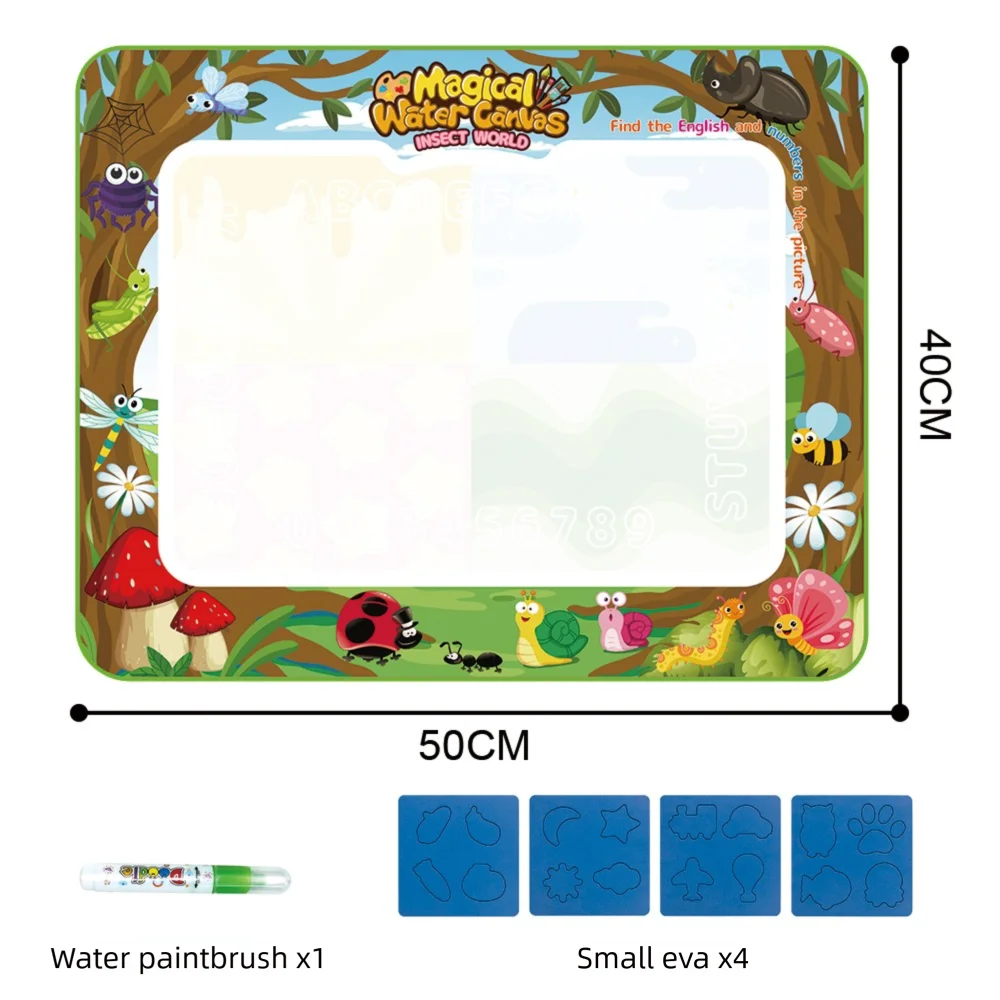 Magische Wasserzeichnungs-Matte für Kinder – Wiederverwendbare Doodle-Matte in 3 Größen mit Tier-, Ozean-, Insekten- und Dinosaurier-Themen 7