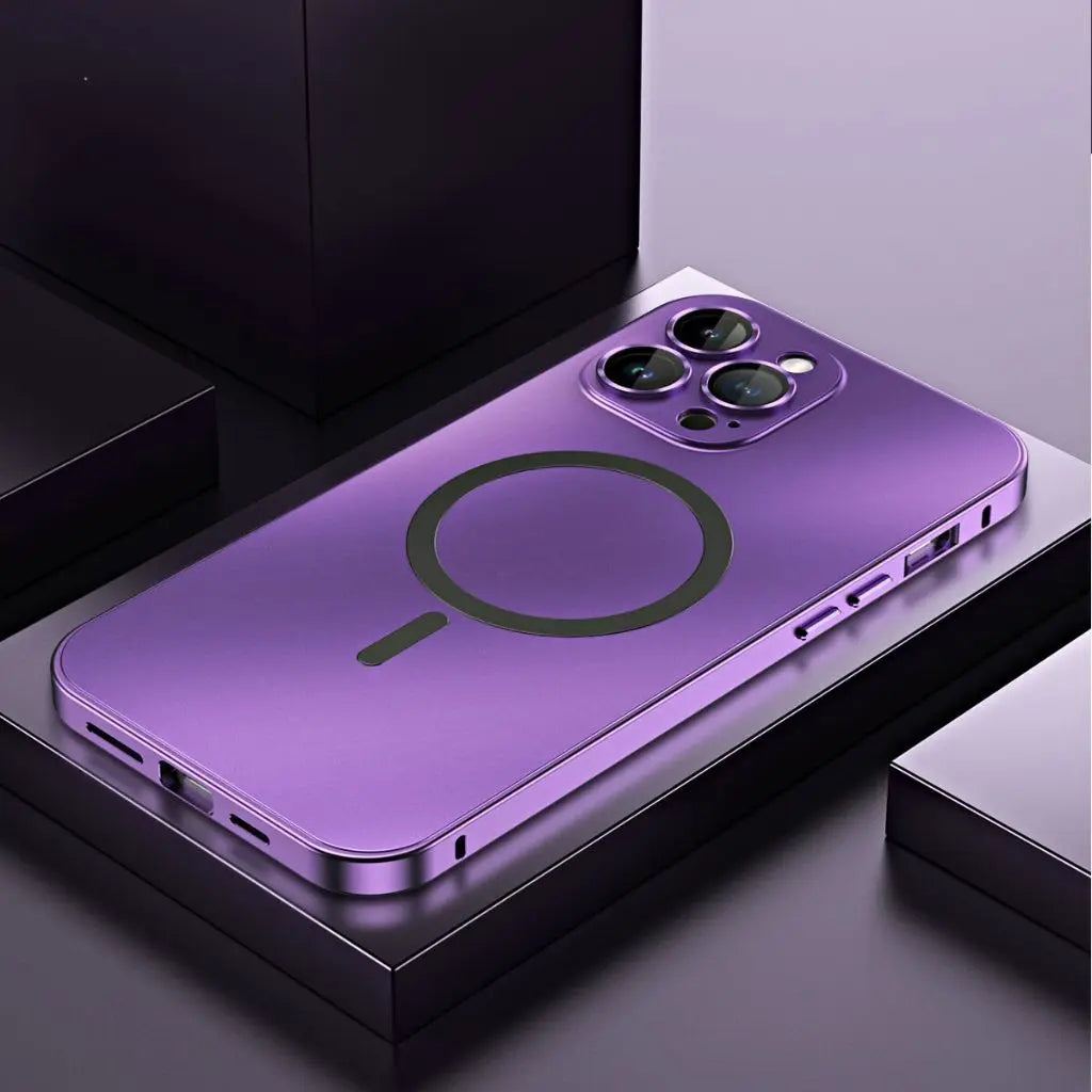 Magnetische Metallhülle für iPhone 14 Pro und iPhone 13 – Dünn, Elegant, Stoßfest, Kompatibel mit MagSafe 5