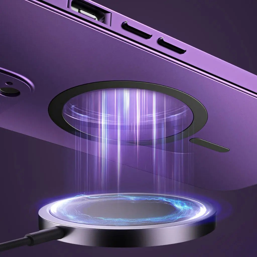 Magnetische Metallhülle für iPhone 14 Pro und iPhone 13 – Dünn, Elegant, Stoßfest, Kompatibel mit MagSafe 8