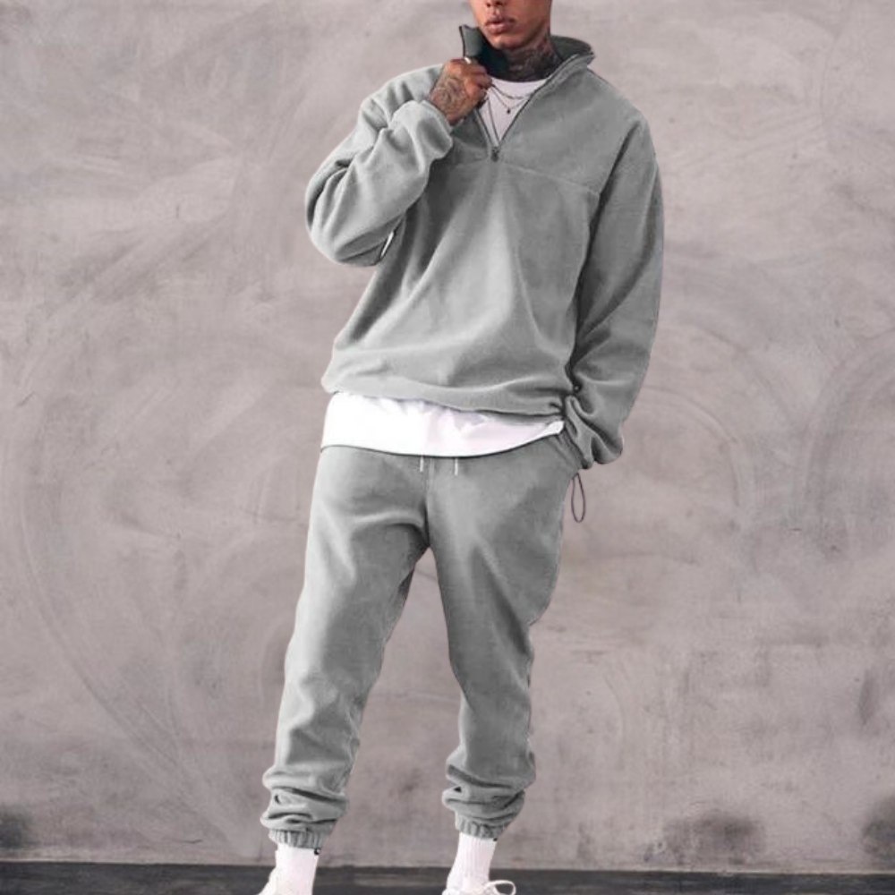 Herren Set 2-teilig Hoodie und Jogginghose aus weichem Fleece für Komfort und Stil-4