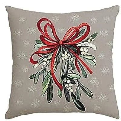 MerryCushion – Grüner Kissenbezug mit festlichem Weihnachtsdruck 45x45 cm 4