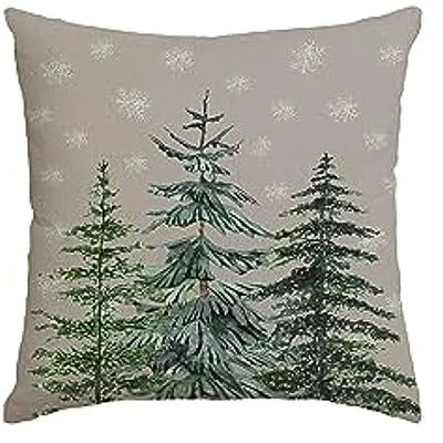 MerryCushion – Grüner Kissenbezug mit festlichem Weihnachtsdruck 45x45 cm 5