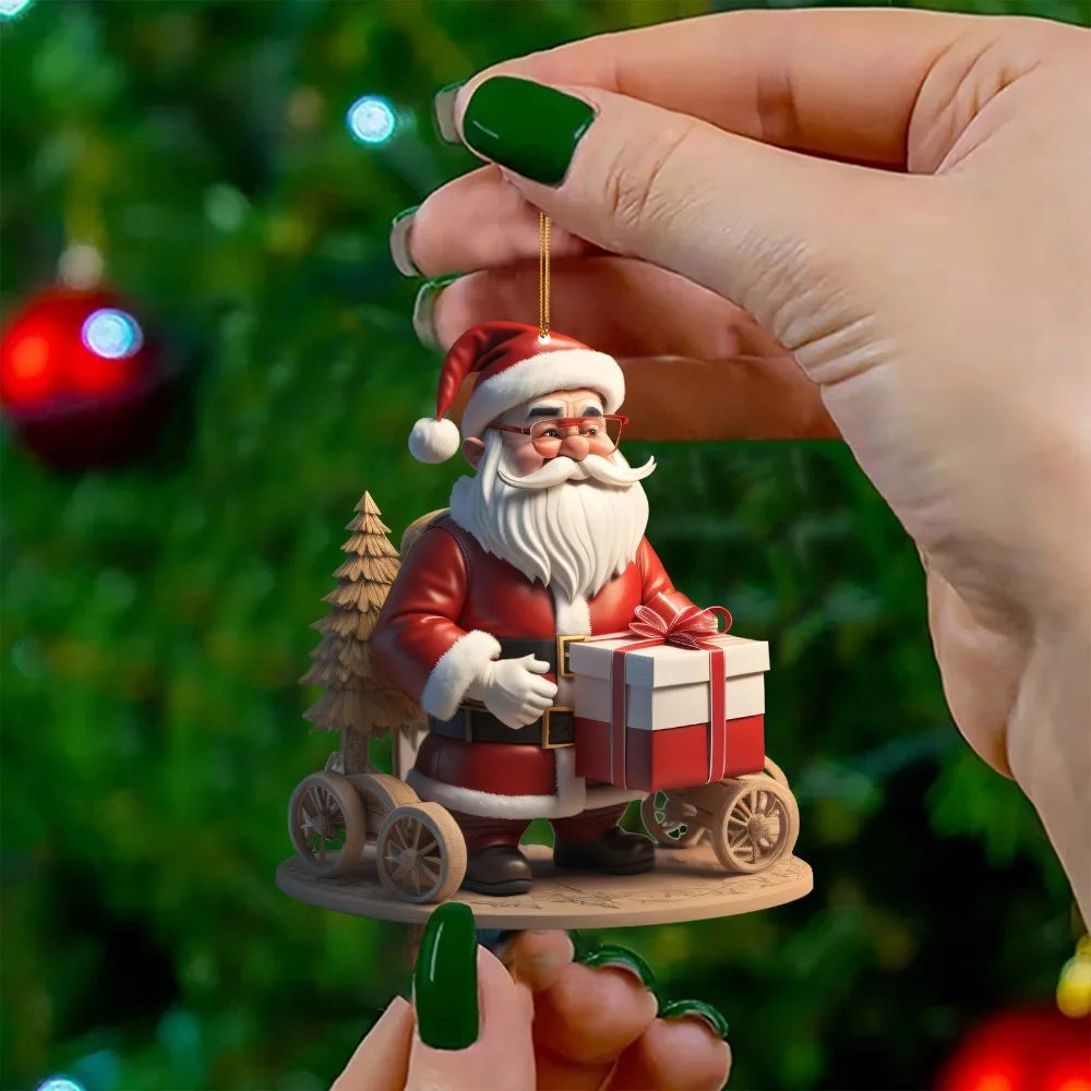Mini Weihnachtsmann Dekorationen Set mit 3 Figuren für Festliche Stimmung – Niedliche Weihnachtsdeko für Ihren Weihnachtsbaum 4