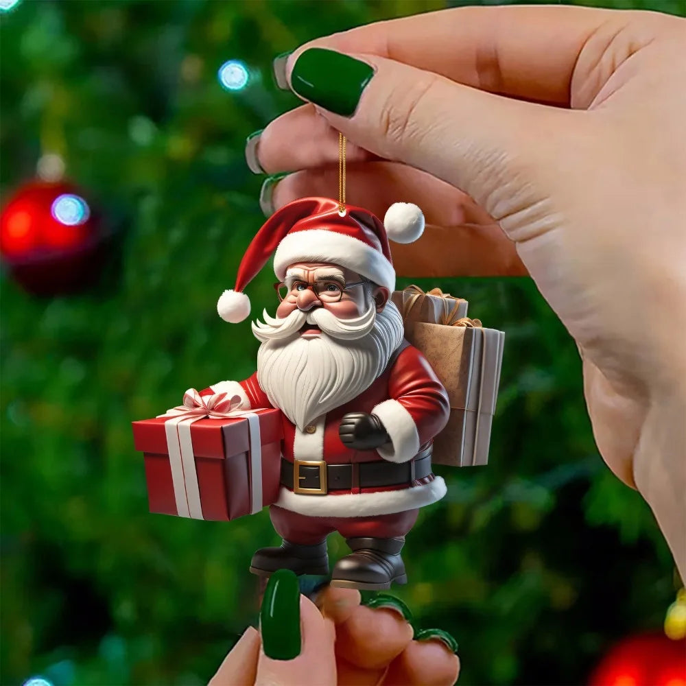 Mini Weihnachtsmann Dekorationen Set mit 3 Figuren für Festliche Stimmung – Niedliche Weihnachtsdeko für Ihren Weihnachtsbaum 5