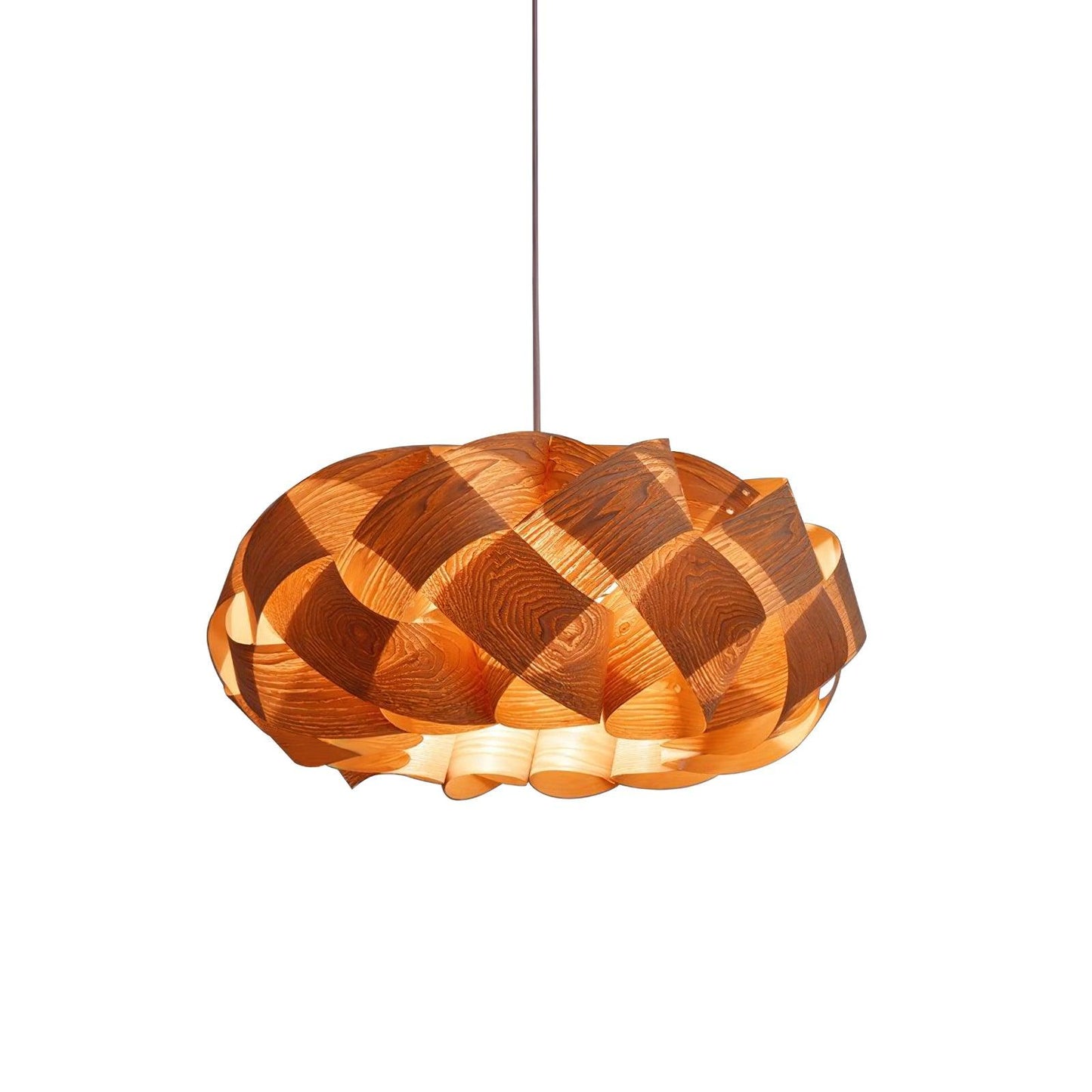 Moderne Pendelleuchte aus Holz mit Handgefertigtem Lampenschirm – Elegante Hängelampe für Esszimmer und Wohnräume 10
