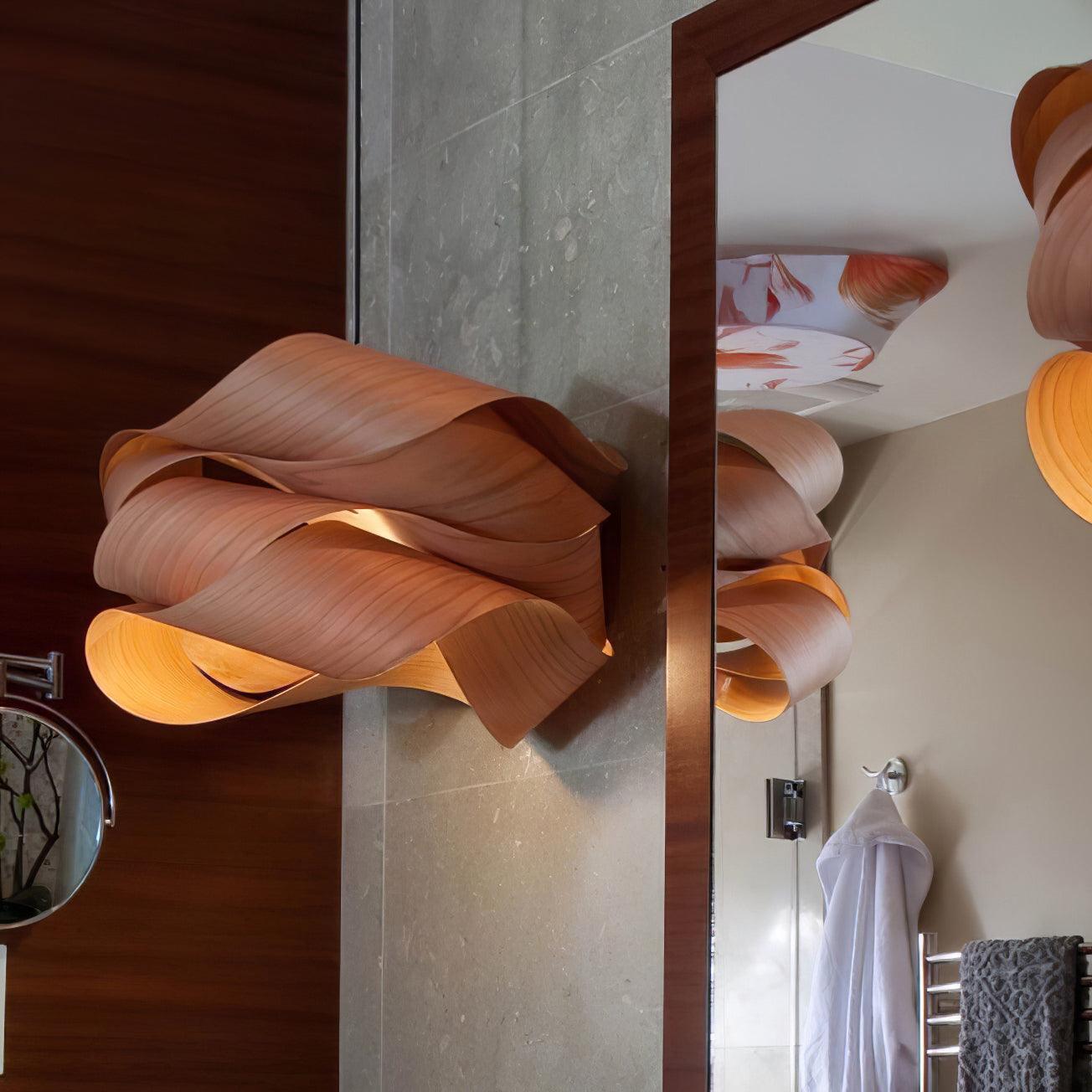 Moderne Pendelleuchte aus Holz mit Handgefertigtem Lampenschirm – Elegante Hängelampe für Esszimmer und Wohnräume 3