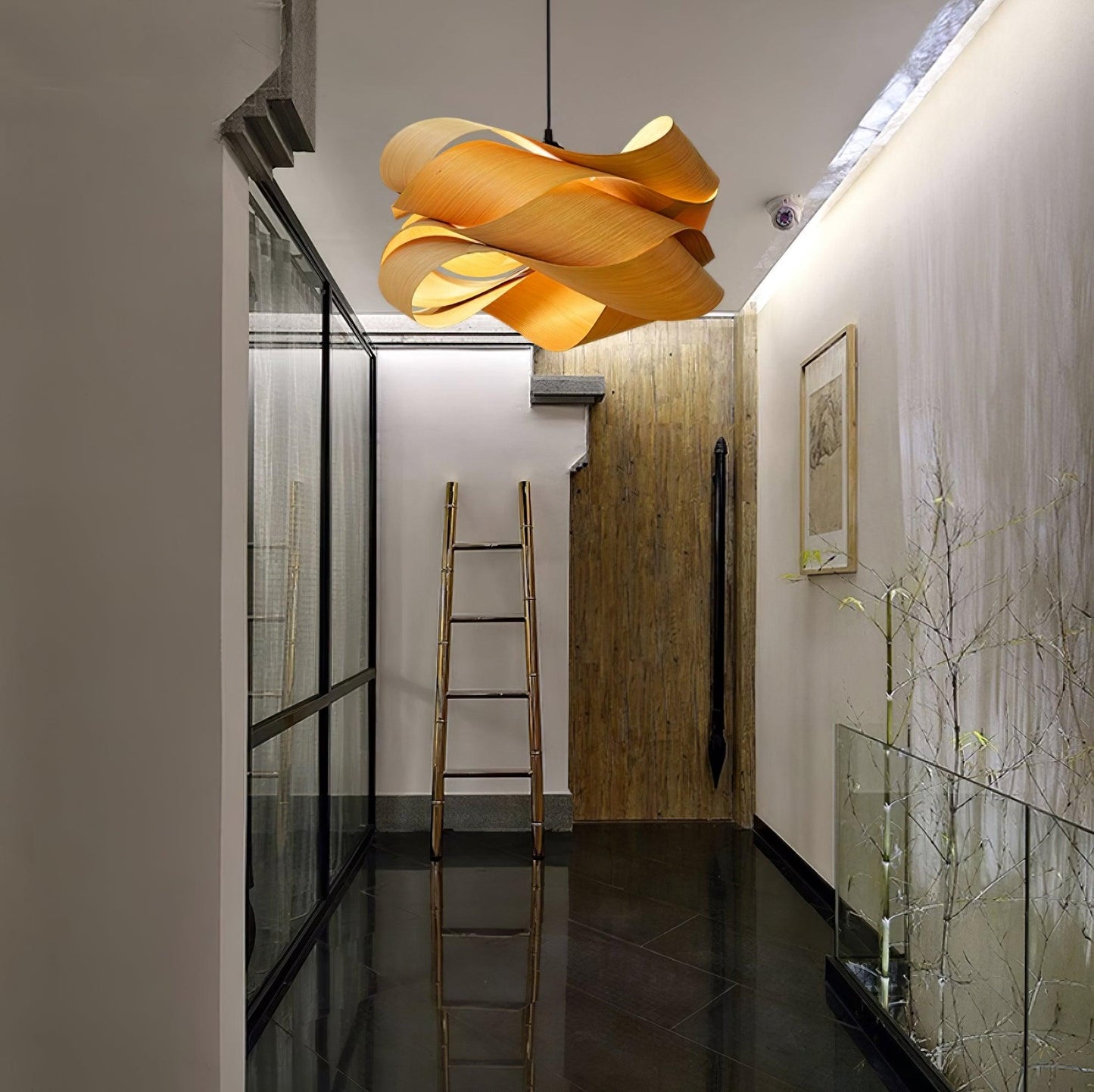 Moderne Pendelleuchte aus Holz mit Handgefertigtem Lampenschirm – Elegante Hängelampe für Esszimmer und Wohnräume 6
