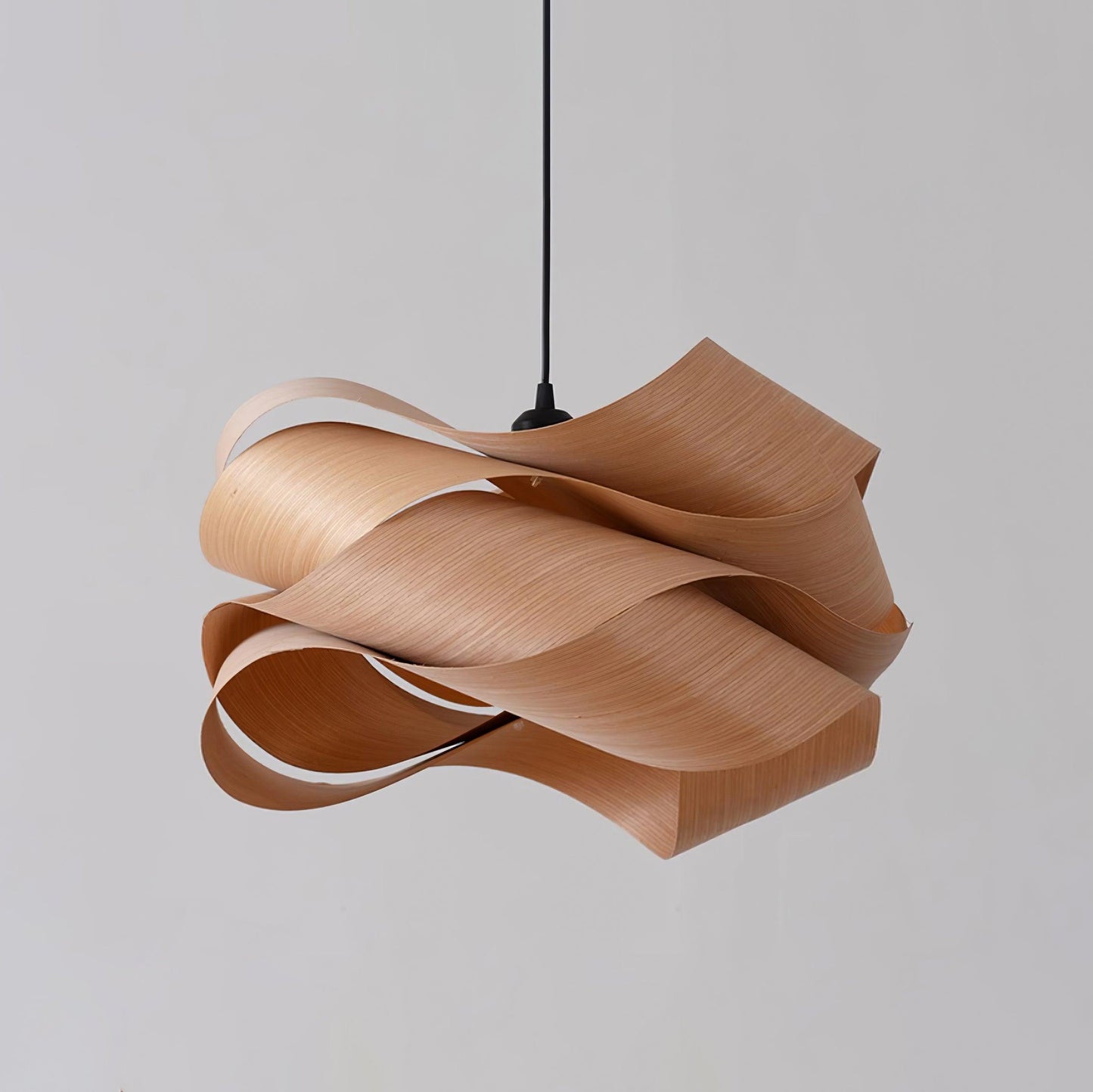 Moderne Pendelleuchte aus Holz mit Handgefertigtem Lampenschirm – Elegante Hängelampe für Esszimmer und Wohnräume 8
