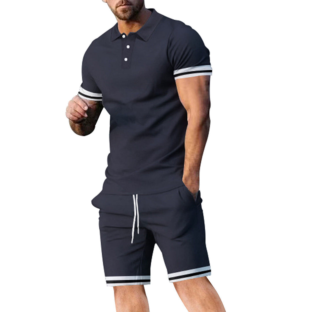 Variant image for Herren Set Blau Größe M Polyester – Modisches Sommer Outfit für Männer-21