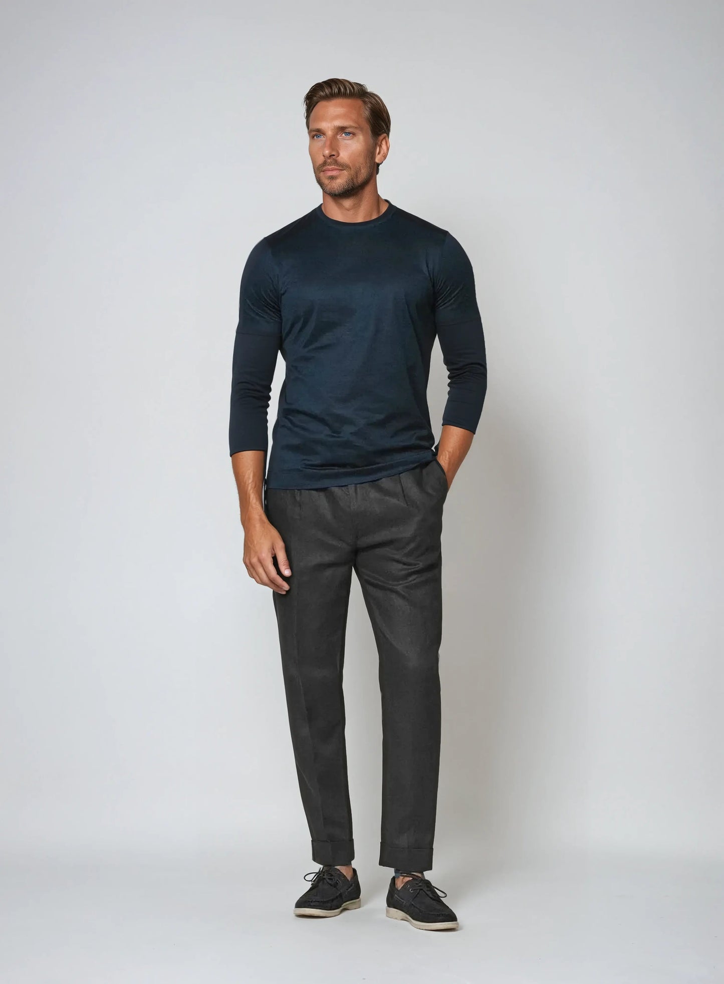 Noah | Elegante Schwarze Leinenhose Herren mit Kordel 2