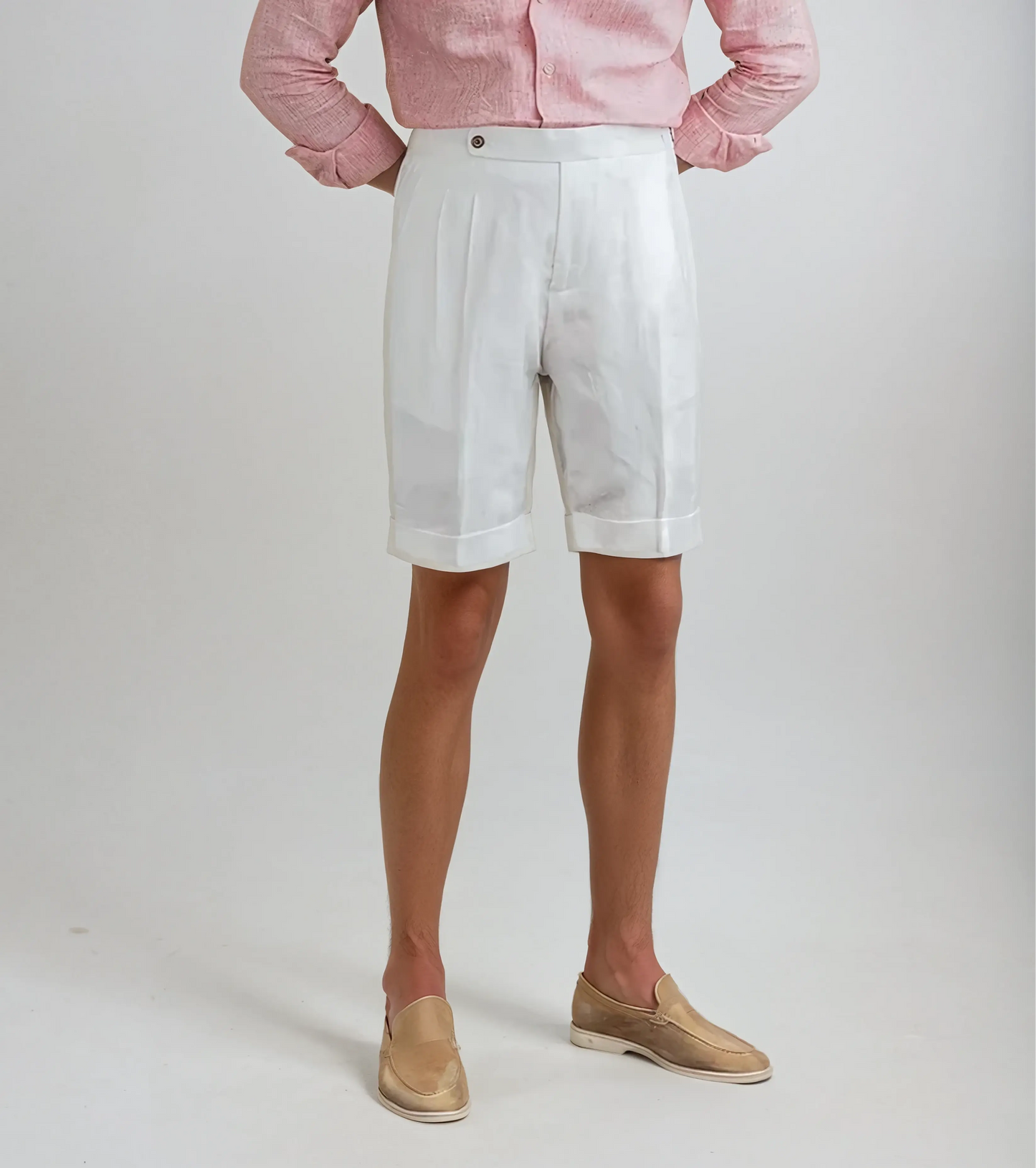 Noah | Elegante Weiße Leinen Shorts Damen 0