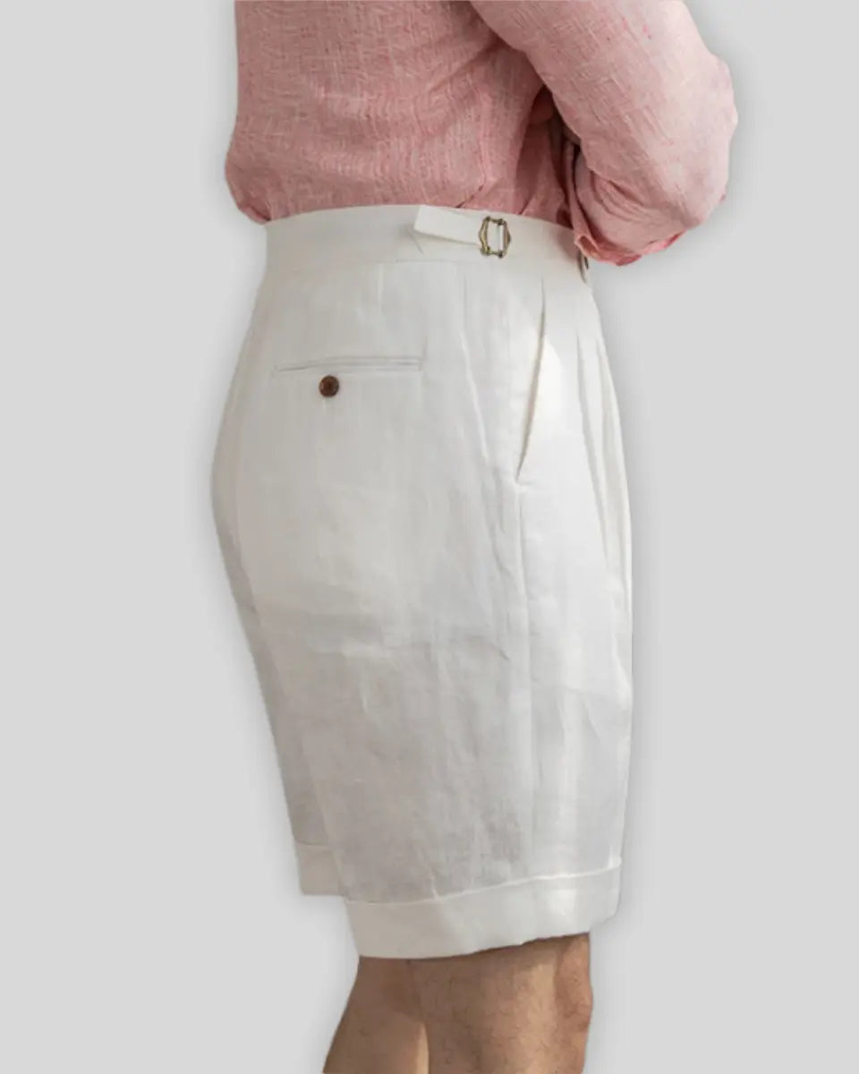 Noah | Elegante Weiße Leinen Shorts Damen 3