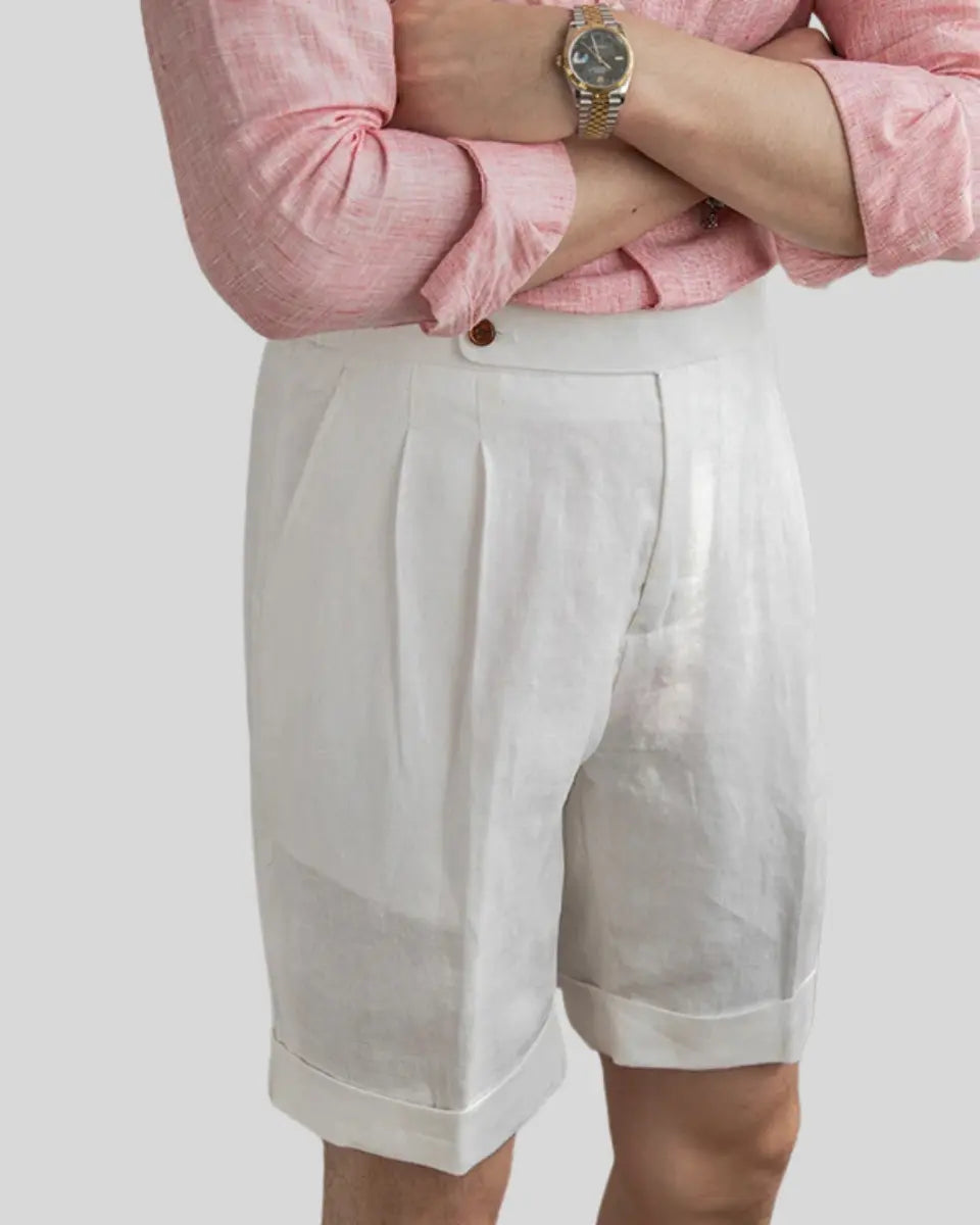 Noah | Elegante Weiße Leinen Shorts Damen 4
