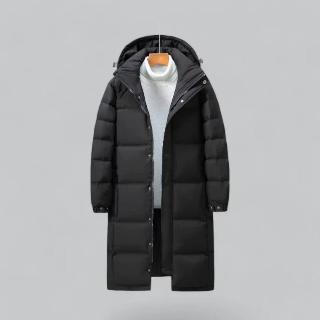 Nolan | Warmer, langer Puffermantel mit Kapuze für Herren für Winterkomfort 0