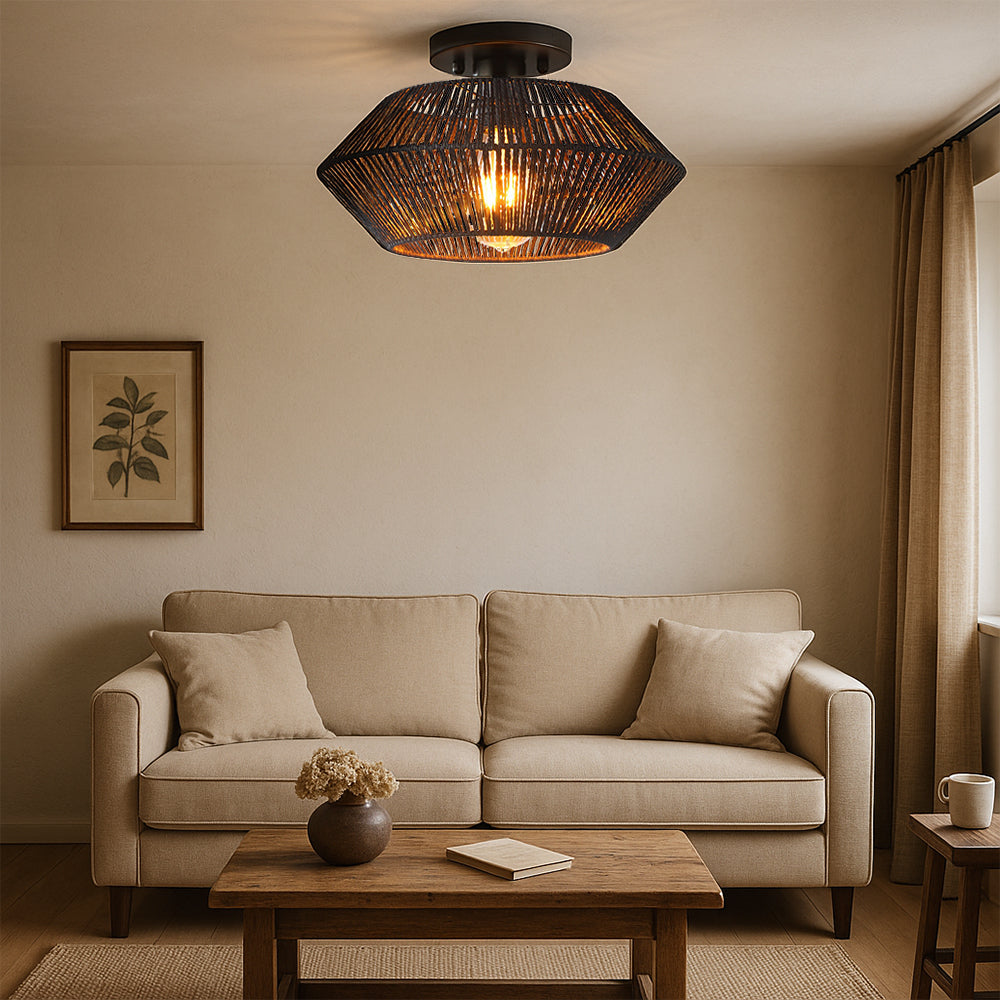 Novion | Vintage Deckenlampe aus Bambusgeflecht mit modernem Touch 1