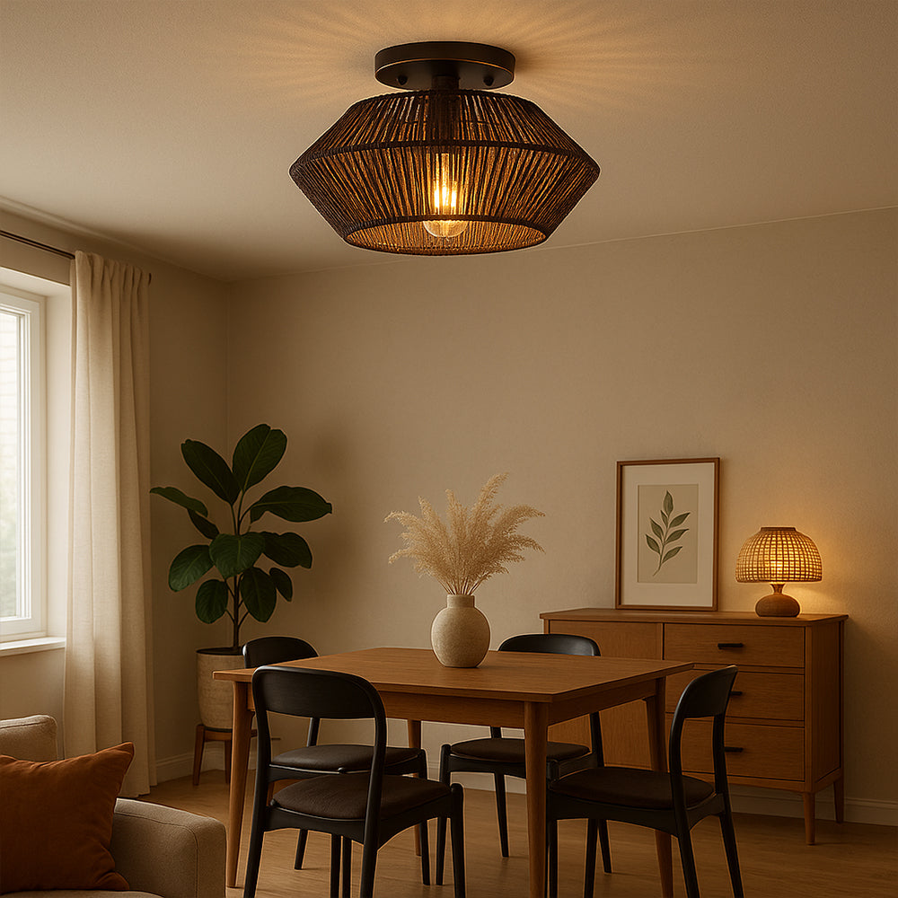 Novion | Vintage Deckenlampe aus Bambusgeflecht mit modernem Touch 2