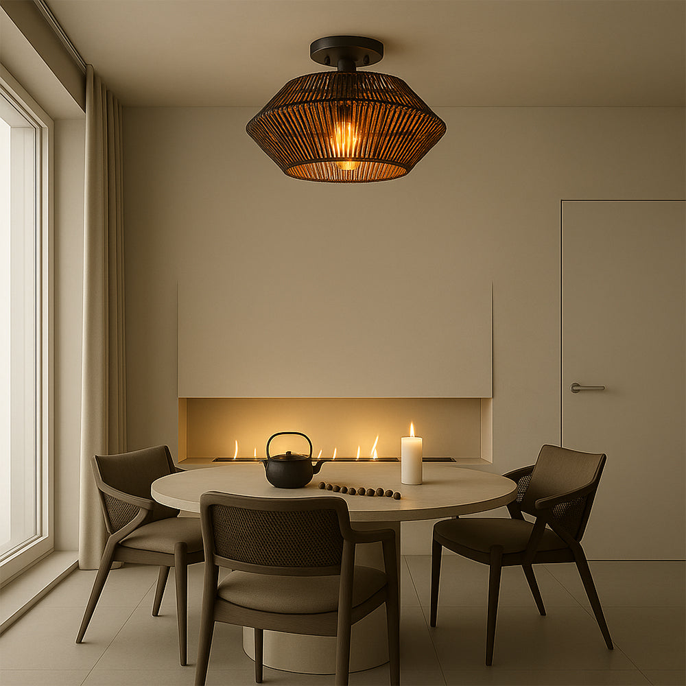 Novion | Vintage Deckenlampe aus Bambusgeflecht mit modernem Touch 3