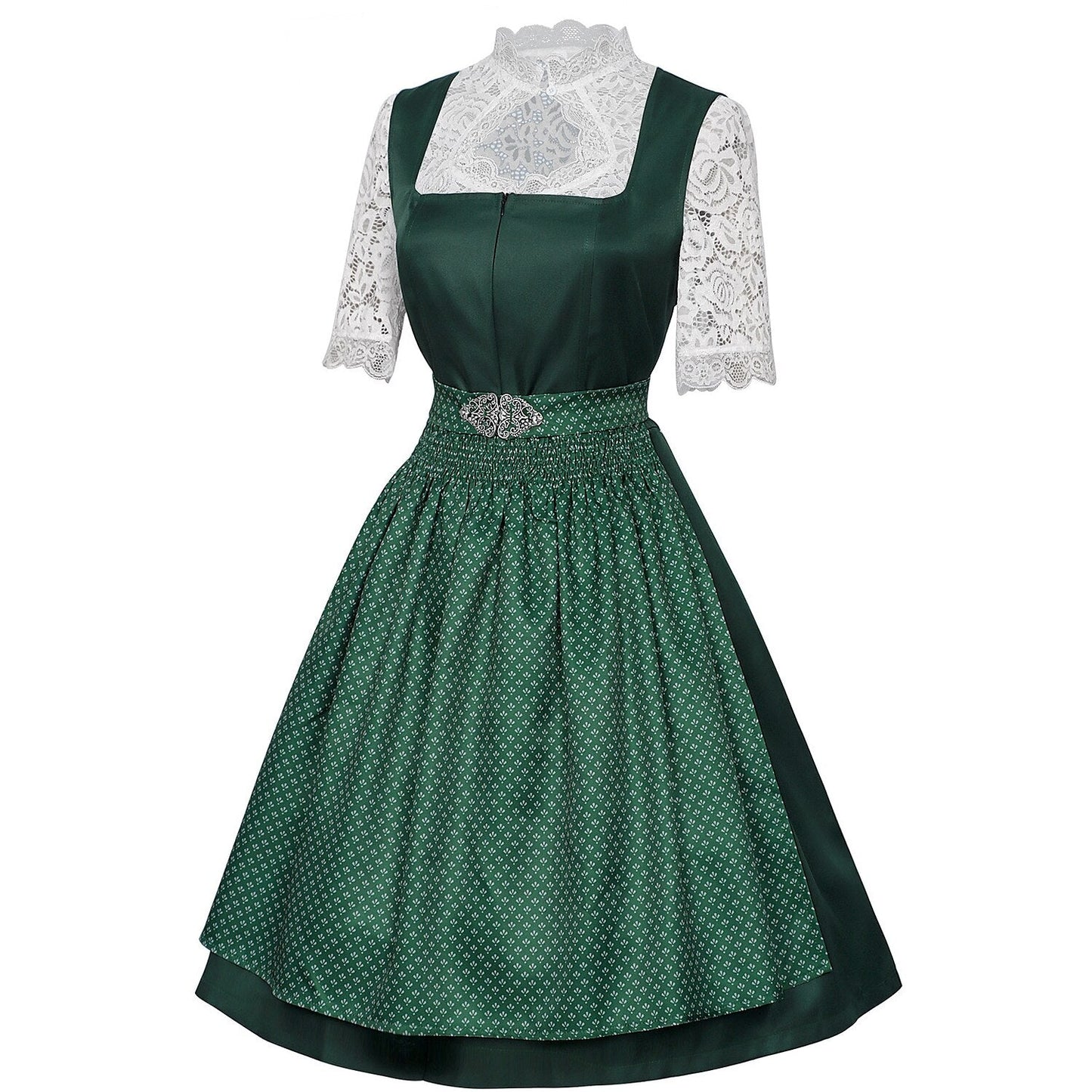 Oktoberfest Bayerisches Dirndlkleid mit Schürze und Spitzenbluse 2