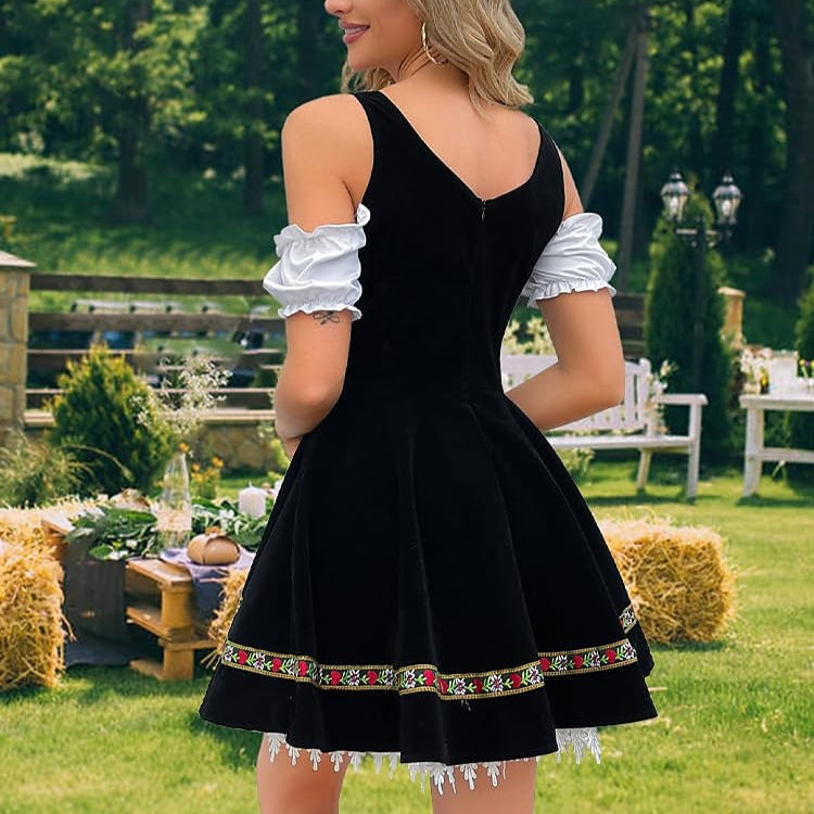 Oktoberfest Bier Kostüm Kleid Dirndl Schürze Set 2
