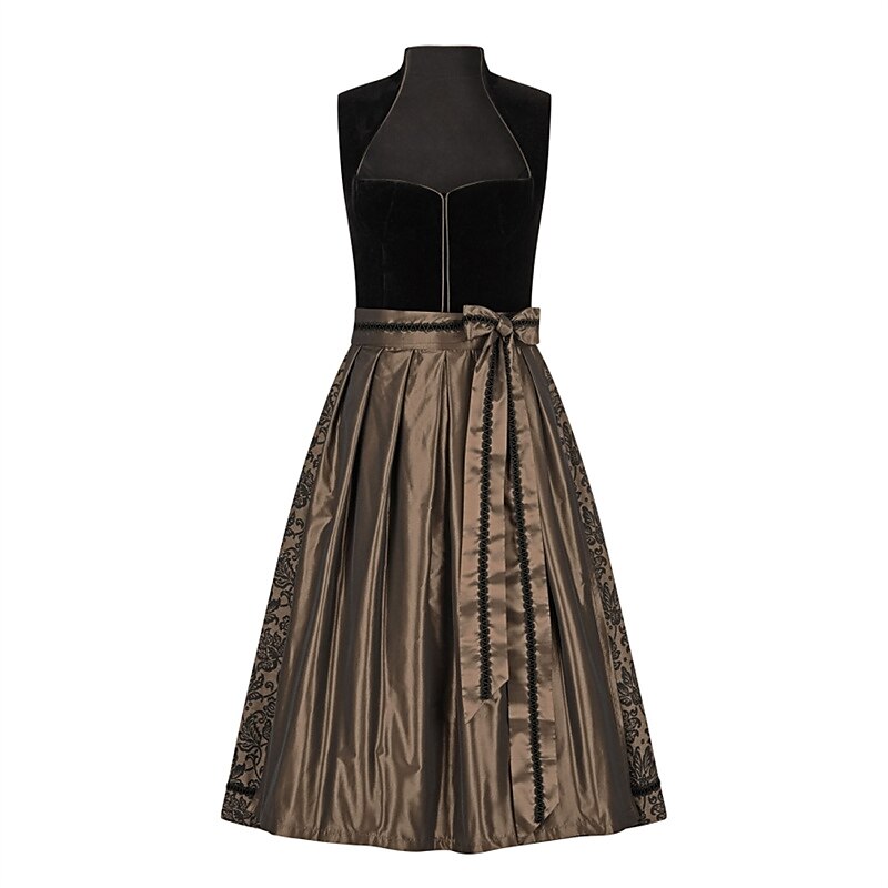 Oktoberfest Damen Bronze Dirndlkleid mit Schürze 1