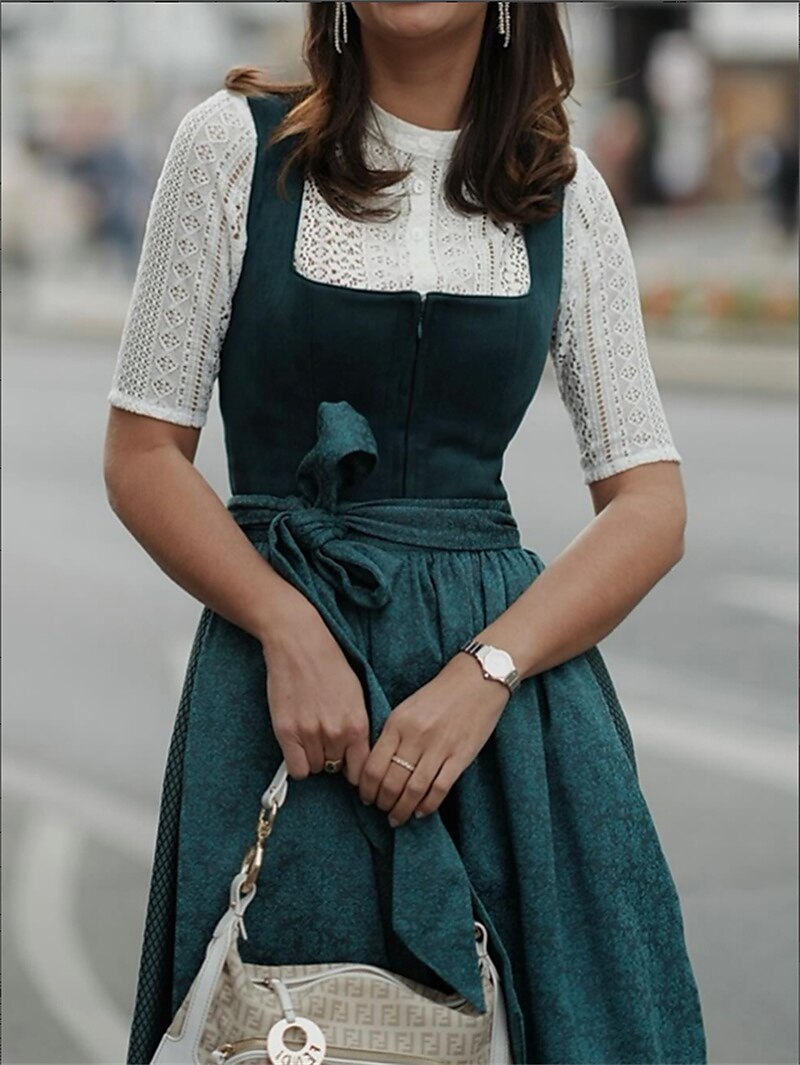 Oktoberfest Damen Dirndl Dunkelgrün 3