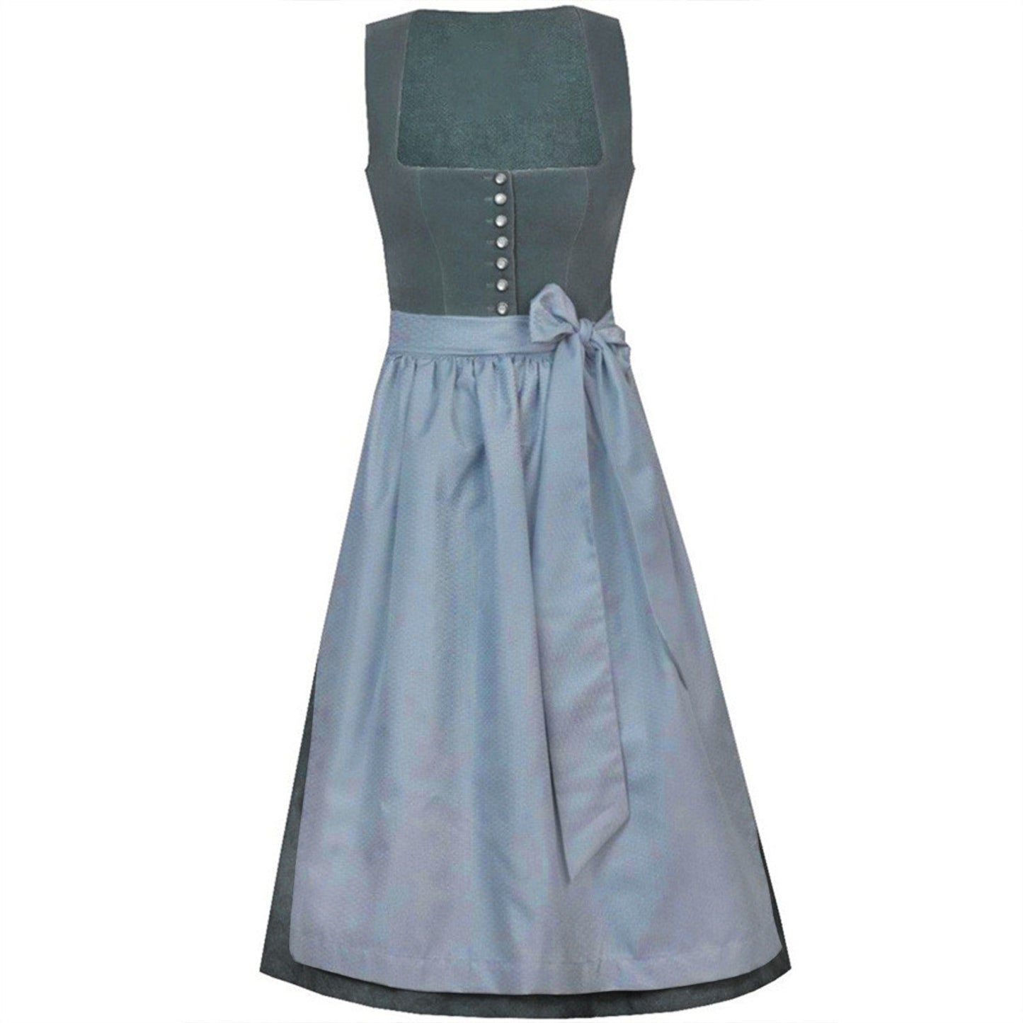 Oktoberfest Damen Dirndl grau mit Schürze 1
