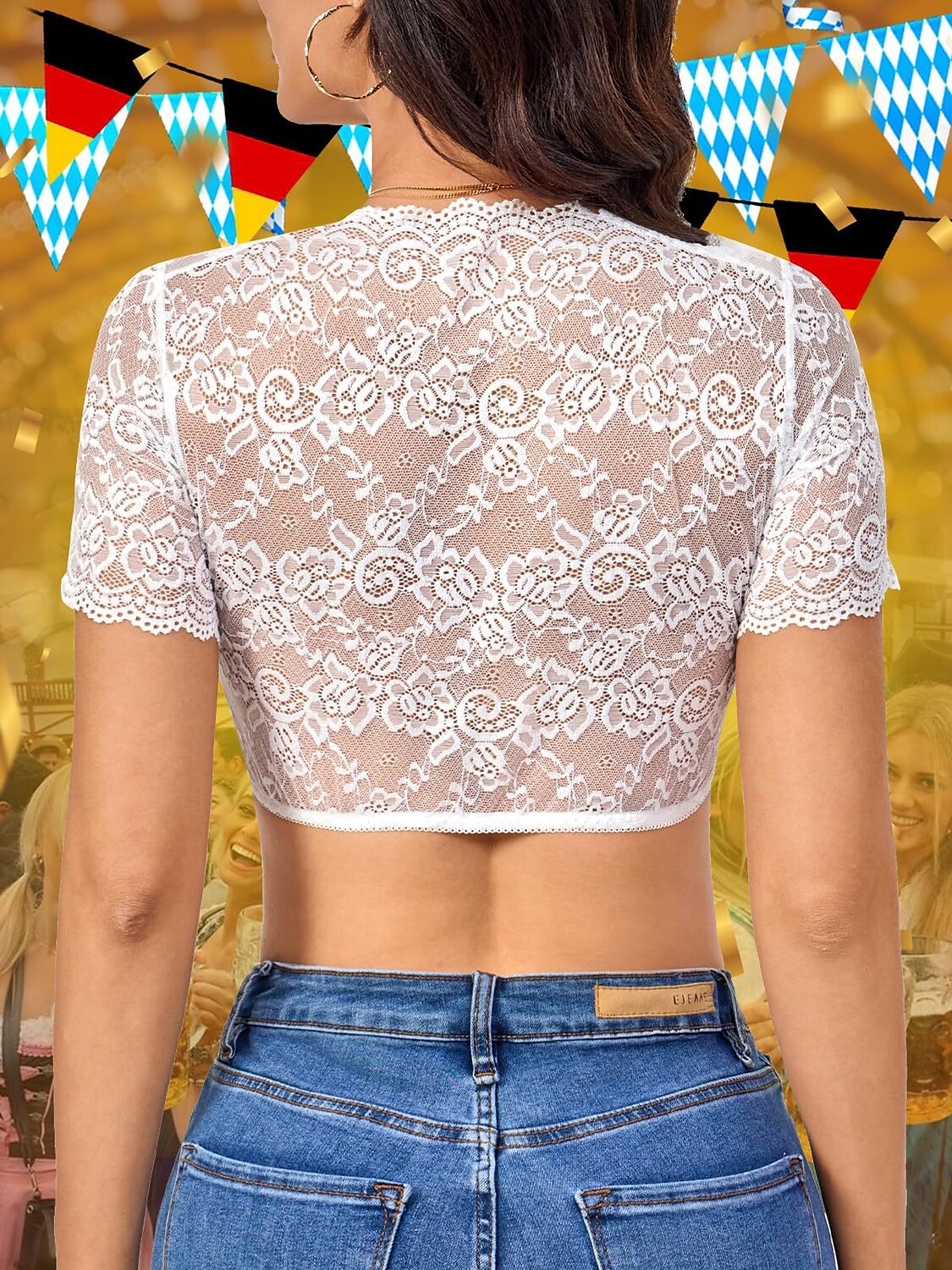 Oktoberfest Trachtendirndl Spitzenbluse 3
