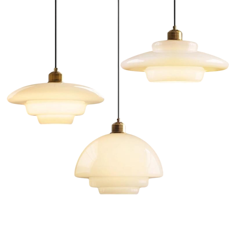 Olynt | Leuchtende Pendelleuchte aus milchig-weißem Glas für moderne Wohnräume 6