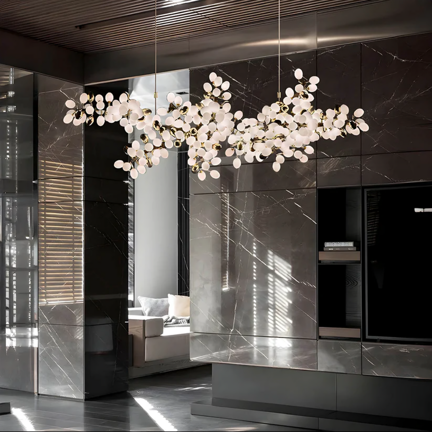 Omvra | Luxuriöser Blumenkronleuchter mit modernem Touch 5