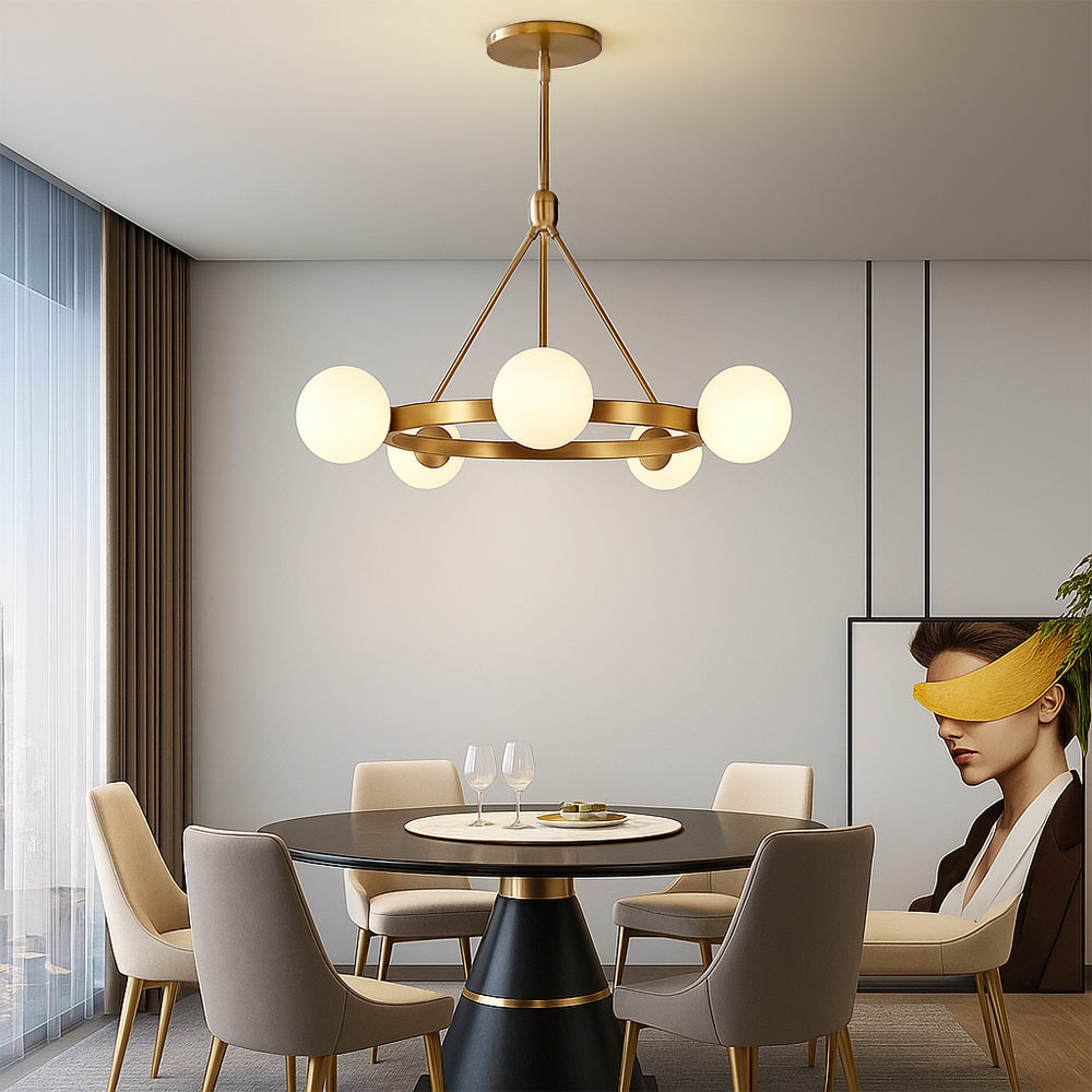Ostra | Minimalistischer Kronleuchter Nordic 5-flammig 1